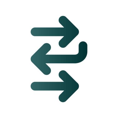 Farklı Yol Arrow Glyph Gradyan Vektör Simgesi Tasarımı