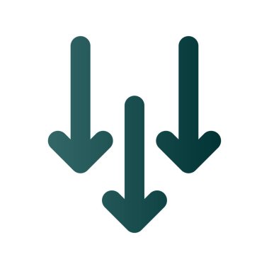  Aşağı Ok Gradyan Vektör Simgesi Tasarımı