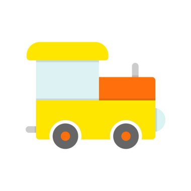 Oyuncak Treni Düz Vektör Simgesi Tasarımı