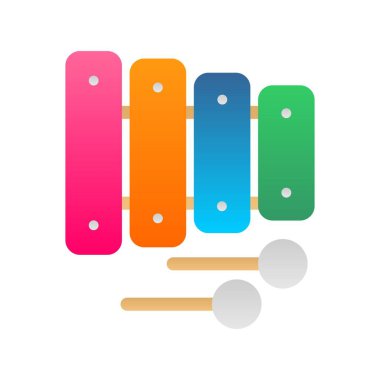 Ksilofon Düz Gradyan Vektör Simgesi Tasarımı