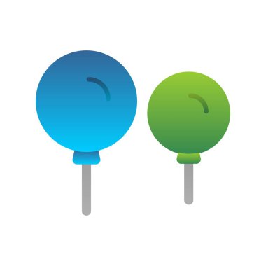 Balon Düz Gradyan Vektör Simgesi Tasarımı