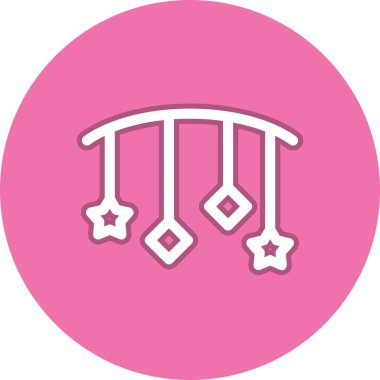 Beşik Oyuncak Satırı Çember Vektör Simgesi Tasarımı