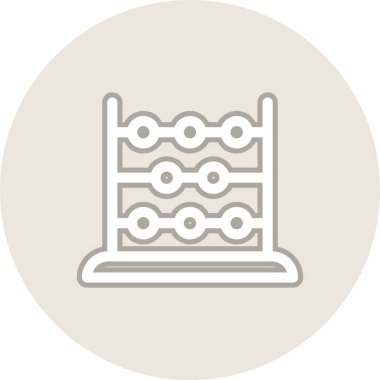 Abaküs Çizgisi Çember Vektör Simgesi Tasarımı