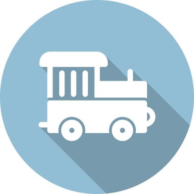 Oyuncak Tren Kabartma Çemberi Vektör Simgesi Tasarımı