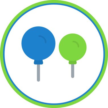Balon Düz Çember Vektör Simgesi Tasarımı
