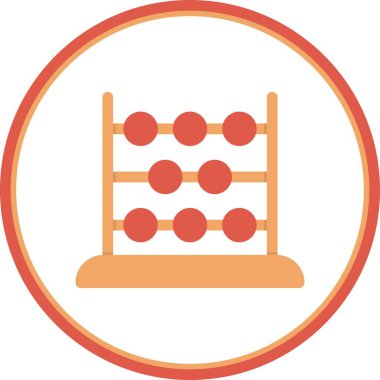 Abaküs Düz Çember Vektör Simgesi Tasarımı