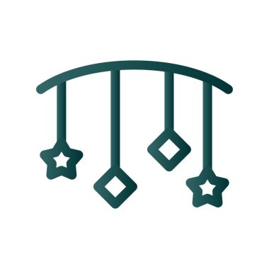 Beşik Oyuncak Satırı Gradyan Vektör Simgesi Tasarımı