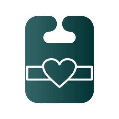 Bib Glyph Gradyan Vektör Simgesi Tasarımı