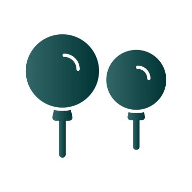 Balon Glyph Gradyan Vektör Simgesi Tasarımı