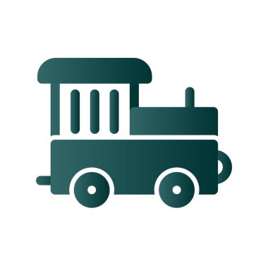 Oyuncak Tren Glifi Gradyan Vektör Simgesi Tasarımı