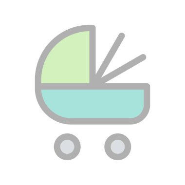 Bebek Arabası Satırı Işık Vektörü Simgesi Tasarımı