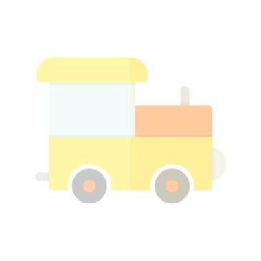 Oyuncak Treni Düz Işık Vektörü Simgesi Tasarımı