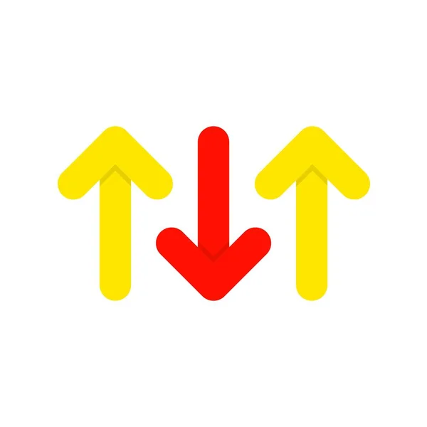 两个向上和一个向下箭头平面矢量Icon设计 — 图库矢量图片