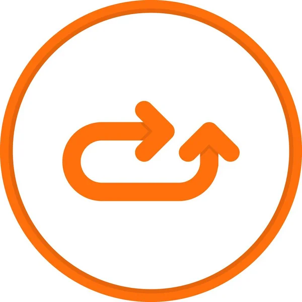 Pfeil Nach Unten Und Rechts Flat Circle Vector Icon Desig — Stockvektor