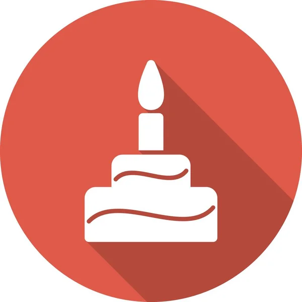 Birthday Cake Glyph Circle Vector Icon Desig — ストックベクタ