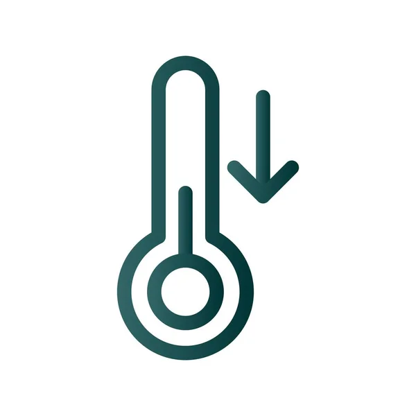 Thermometer Linie Gradient Vector Icon Desig — Stockvektor