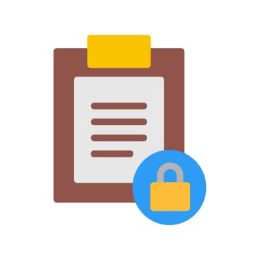 Düz Vektör Simgesi Tasarımı Kilitle