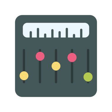 Ses Karıştırıcı Düz Vektör Simgesi Tasarımı