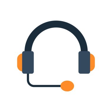 Kulaklık Düz Vektör Simgesi Tasarımı