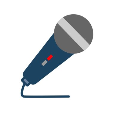 Mikrofon Düz Vektör Simgesi Tasarımı