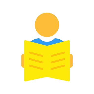 Düz Vektör Simgesi Tasarımı Okunuyor