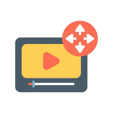 Video Düz Vektör Simgesi Tasarımı Genişlet