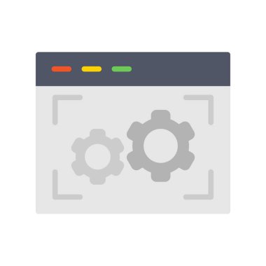 Web Ayarlama Düz Vektör Simgesi Tasarımı