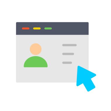 Web Kullanıcı Düz Vektör Simgesi Tasarımı