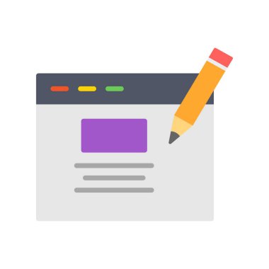 Tarayıcı Düz Vektör Simgesi Tasarımı