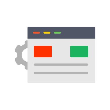  Web Ayarlama Düz Vektör Simgesi Tasarımı