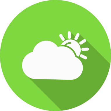 Güneş Bulutu Kabartma Çemberi Vektör Simgesi Tasarımı