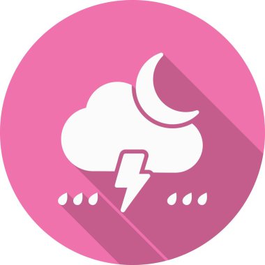 Gece Yıldırımı Kabartma Çemberi Vektör Simgesi Tasarımı