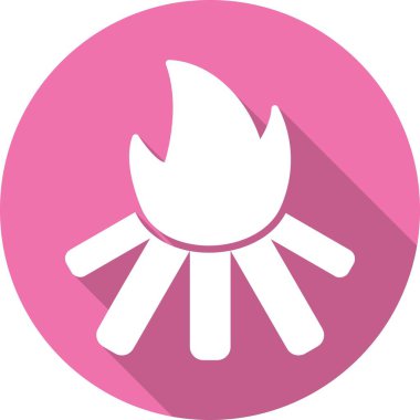 Şenlik Ateşi Kabartma Çemberi Vektör Simgesi Tasarımı