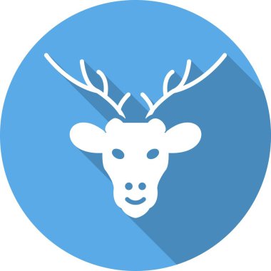 Geyik Kabartma Çemberi Vektör Simgesi Tasarımı