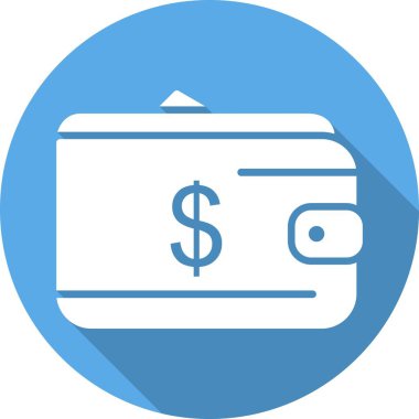 Cüzdan Glyph Çember Vektör Simgesi Tasarımı