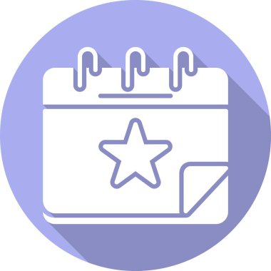 Takvim Glyph Çember Vektör Simgesi Tasarımı