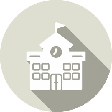 Okul Kabartma Çemberi Vektör Simgesi Tasarımı