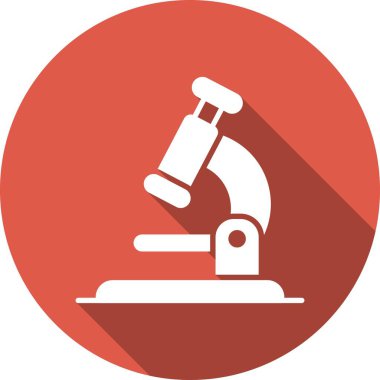 Mikroskop Glyph Çember Vektör Simgesi Tasarımı