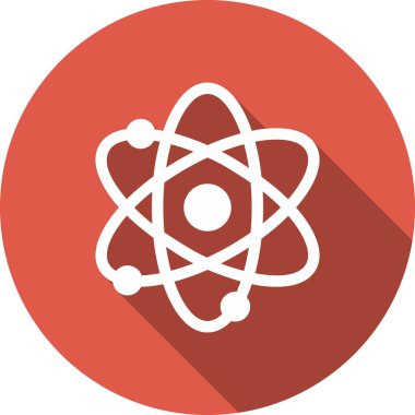 Atom Kabartma Çemberi Vektör Simgesi Tasarımı