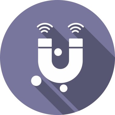 Mıknatıs Kabartma Çemberi Vektör Simgesi Tasarımı