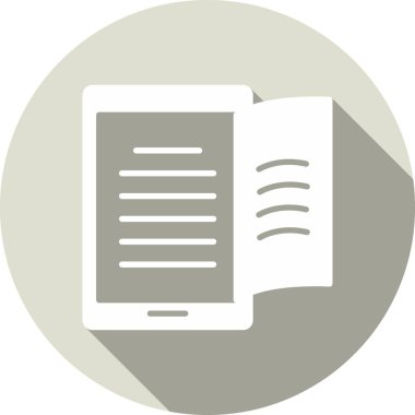  E-Book Kabartma Çemberi Vektör Simgesi Tasarımı