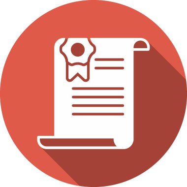 Sertifika Glyph Çember Vektör Simgesi Tasarımı