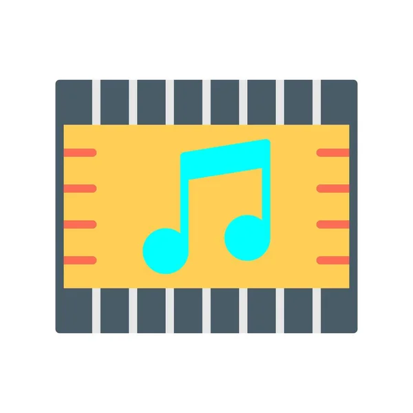 Muziek Flat Vector Icon Desig — Stockvector