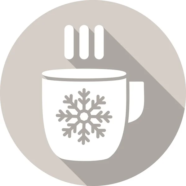 Hot Tea Glyph Circle Vector Icon Desig - Stok Vektor