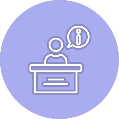 Resepsiyon Satırı Çember Vektör Simgesi Tasarımı