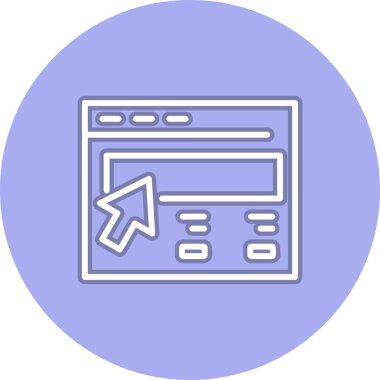 Web Sitesi Satırı Çember Vektör Simgesi Tasarımı