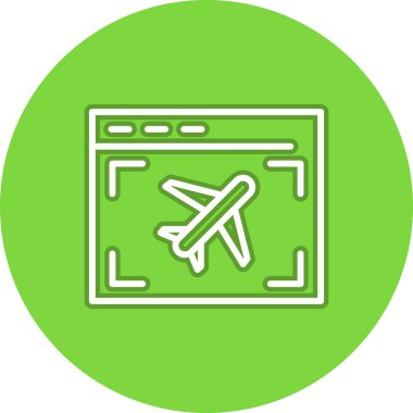 Çevrimiçi Vist Bilet Satırı Çember Vektör Simgesi Tasarımı