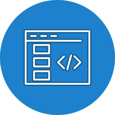 Web Sitesi Satırı Çember Vektör Simgesi Tasarımı