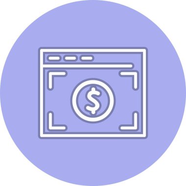 Dolar Hattı Çemberi Vektör Simgesi Tasarımı