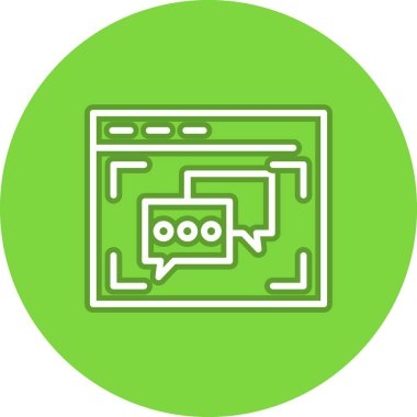 Çevrimiçi Sohbet Hattı Çember Vektör Simgesi Tasarımı